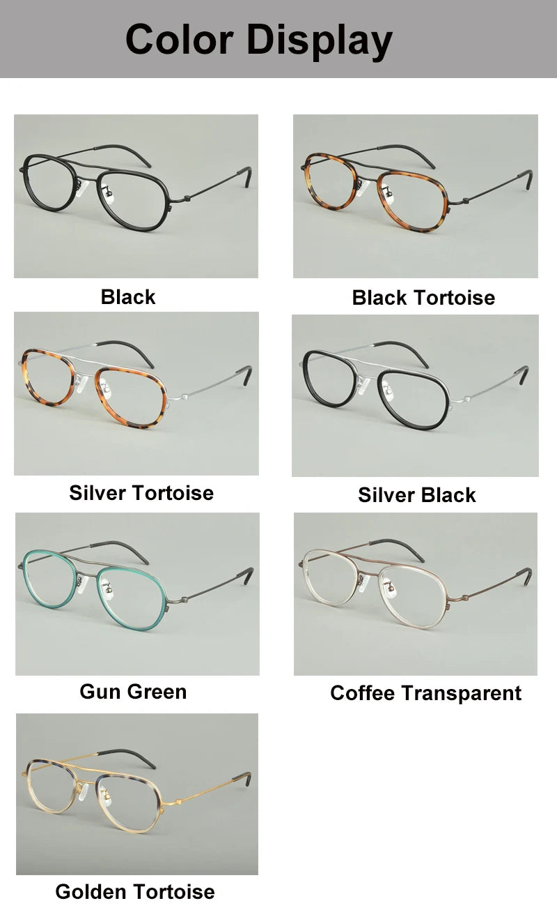 Stylish Aimee Unisex Full Rim Oval Double Bridge Titanium Acetate Eyeglasses Frame 14508 - Lightweight & Durable for Work, Reading & Everyday Fashion