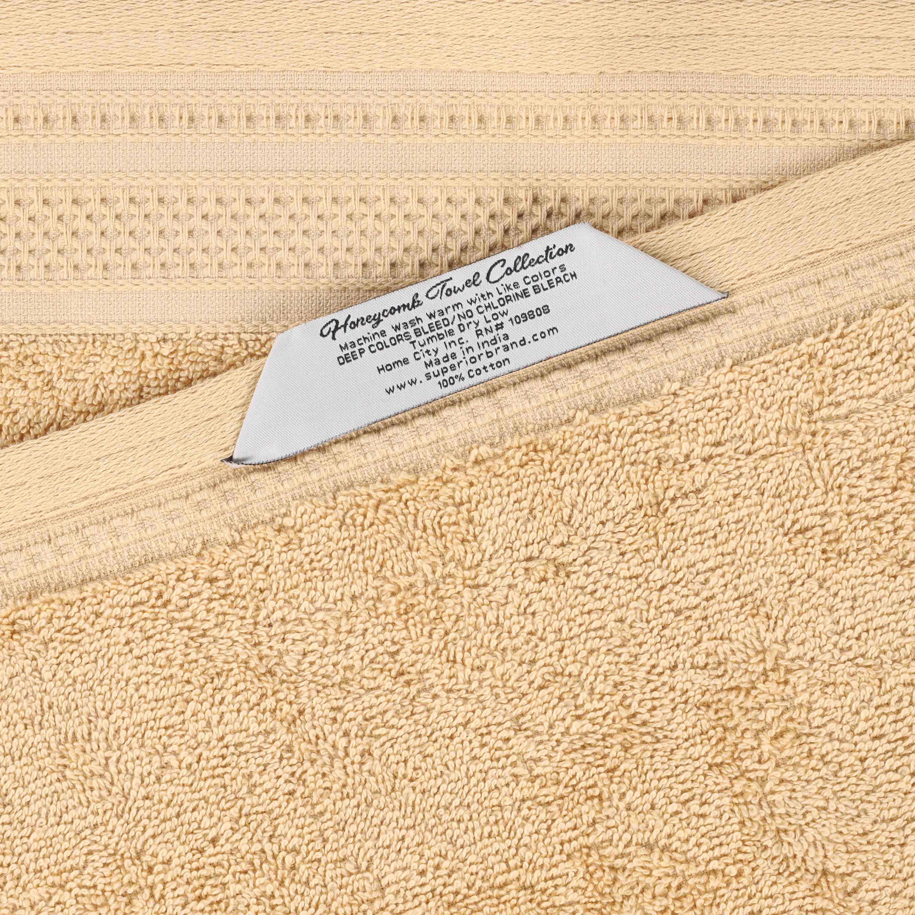 Premium Honeycomb Waffle Weave Cotton Bath Towels Set of 2 - Ultra Soft & Absorbent Luxury Bath Sheets for Spa, Hotel & Home Use