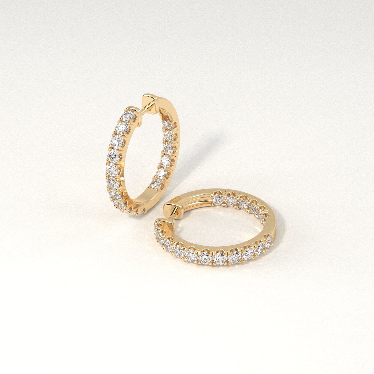 1 Carat Diamond Hoop Earrings for Women - 14K White Gold Dainty Everyday Hoops - Perfect for Weddings, Parties & Gift Giving