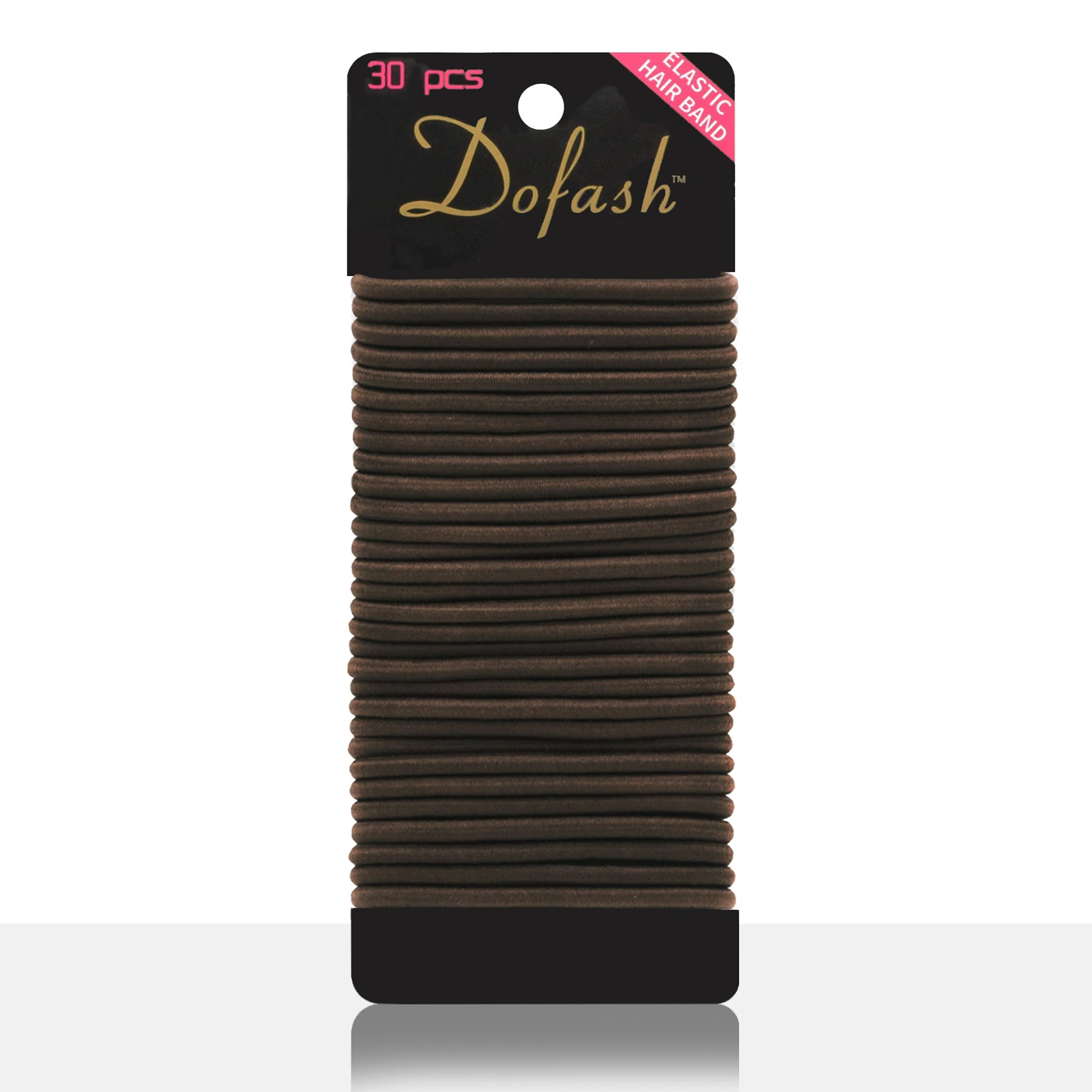 Dofash 30Pcs No Damage Hair Ties for Women & Girls - Soft Ouchless Brown Hair Elastics, Metal-Free Hair Rubber Bands for Thick Hair - Perfect for Workouts, Office, School & Daily Styling