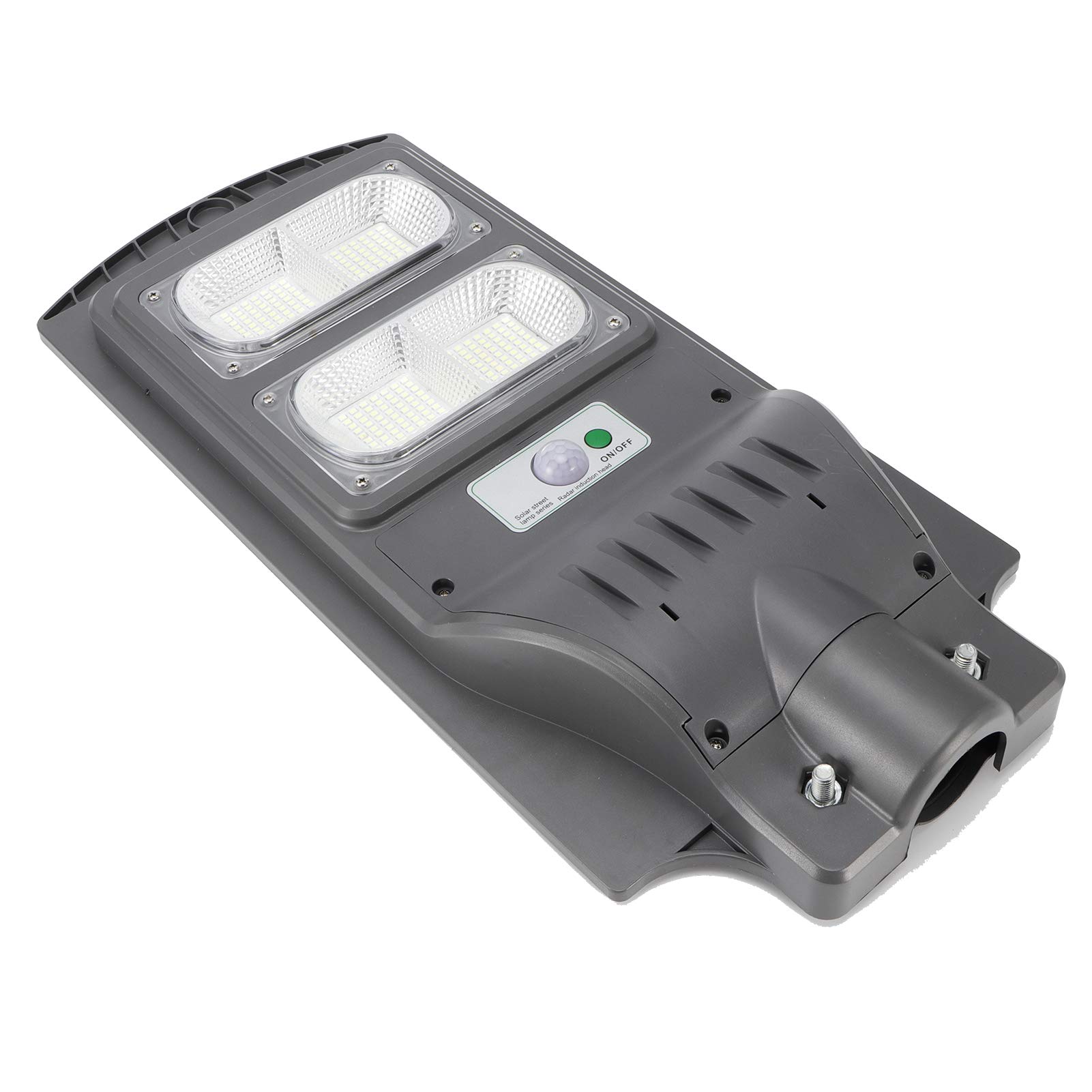 Solar Powered LED Street Light with Radar Sensor & Remote Control - Waterproof Outdoor Lighting for Plaza, Garden, Pathway - ABS+PC+Iron Construction in Grey - Perfect for Landscape Lighting, Backyard Security, and Driveway Illumination
