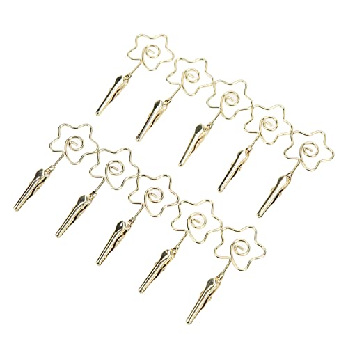 Premium Gold Name Card Holder - 10-Pack Double-Headed Clip for Memos, Notes & Photos | Durable Office & Event Organizer for Business Cards, Documents & Wall Decor