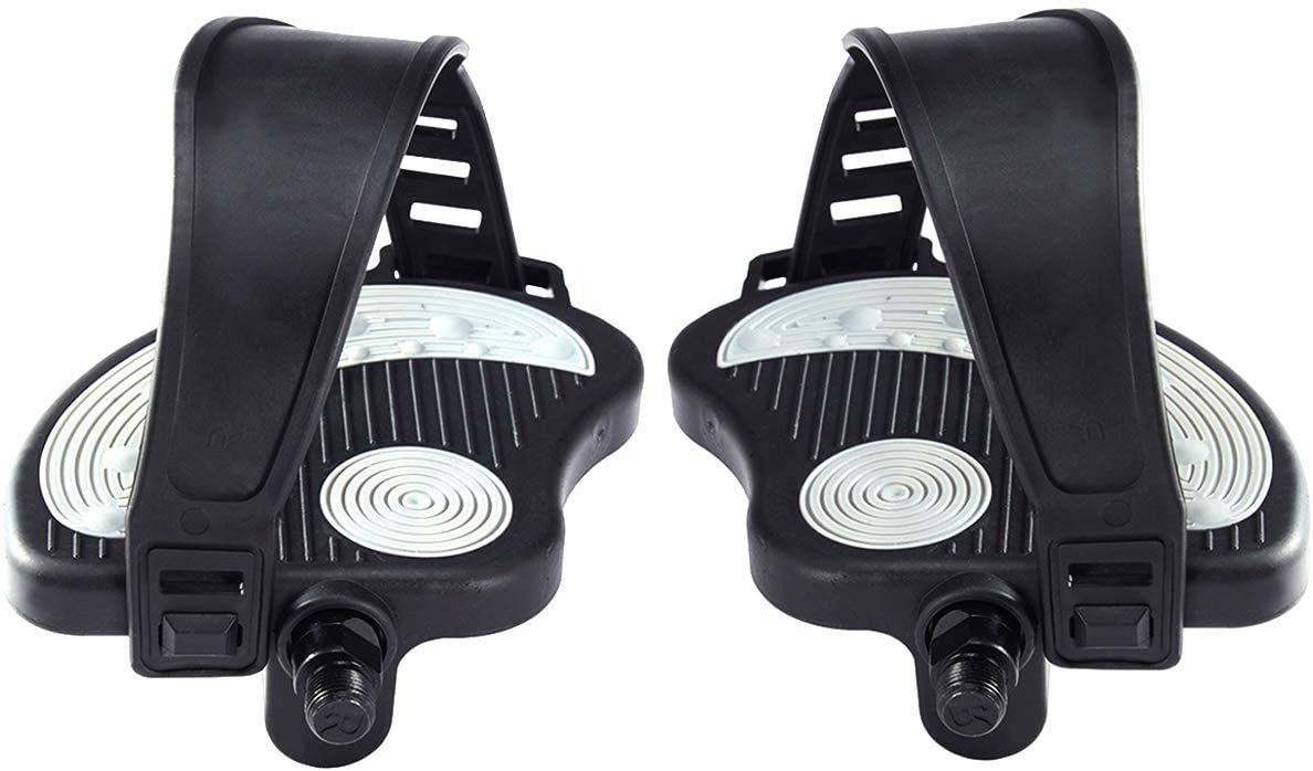 Catazer Non-Slip Exercise Bike Pedals with Grip Strips - Compatible with Spin Bikes, Indoor Stationary Bikes & Cycling - 9/16