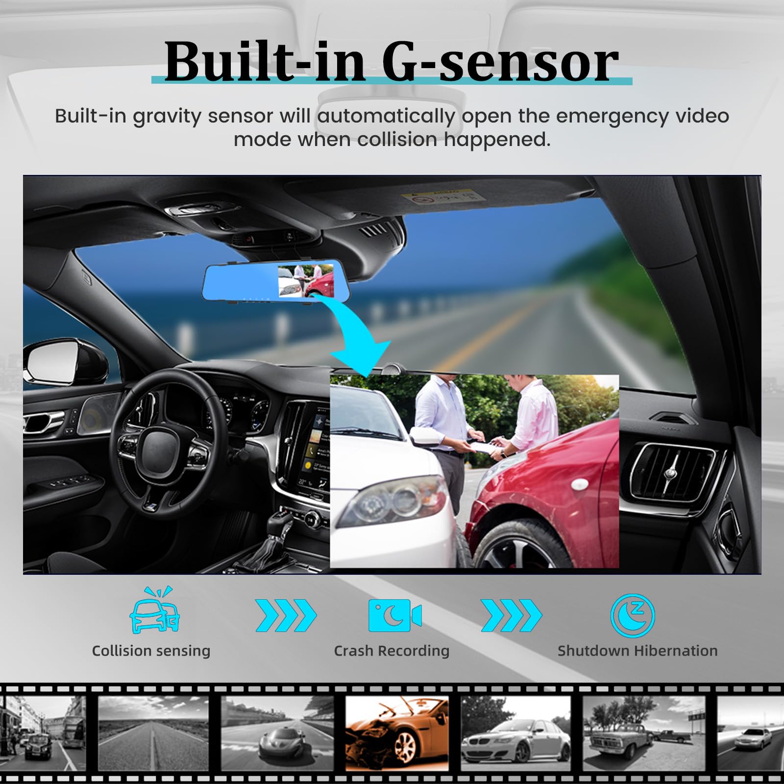 4.5 Inch Car Rear View Backup Camera with 64GB TF Card - 1080P HD IPS Screen, 150° Wide Angle, Night Vision, G-Sensor & Loop Recording for Parking Assistance | Perfect for SUVs, Trucks & RVs
