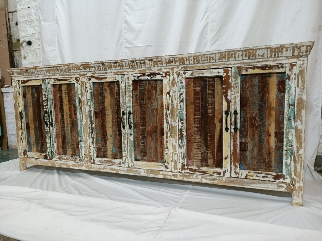 Reclaimed Timber Boat Wood X-Large Sideboard Buffet Hutch - 88.6