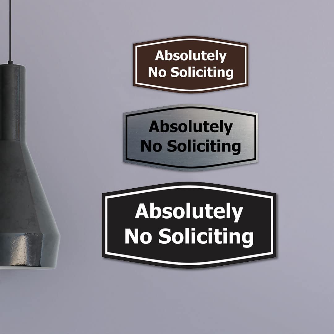 No Soliciting Sign - Blue Small Door Hanger for Home & Business - Keep Unwanted Visitors Away