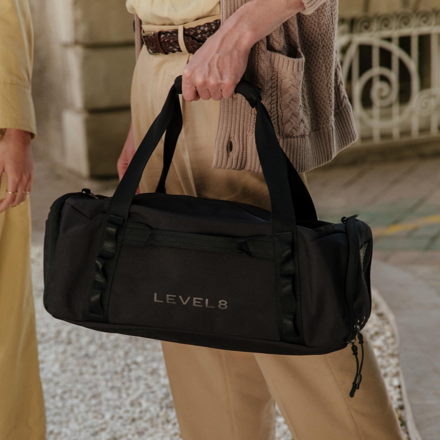 LEVEL8 Travel Duffle Bag 30L - Airline Approved Carry-On, Water Resistant Sports Duffle for Men & Women - Perfect for Gym, Weekend Trips & Air Travel (Black)