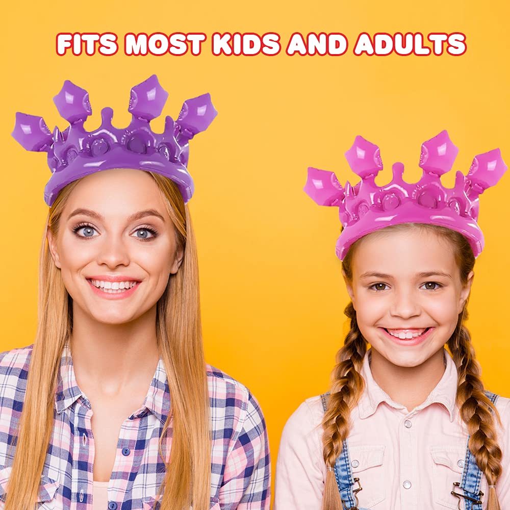 **ArtCreativity Inflatable Crown Set of 4 - Vibrant Princess Party Decorations for Kids & Adults, Fun Pool Toys & Birthday Accessories - Perfect for Pool Parties, Birthdays & Themed Events**