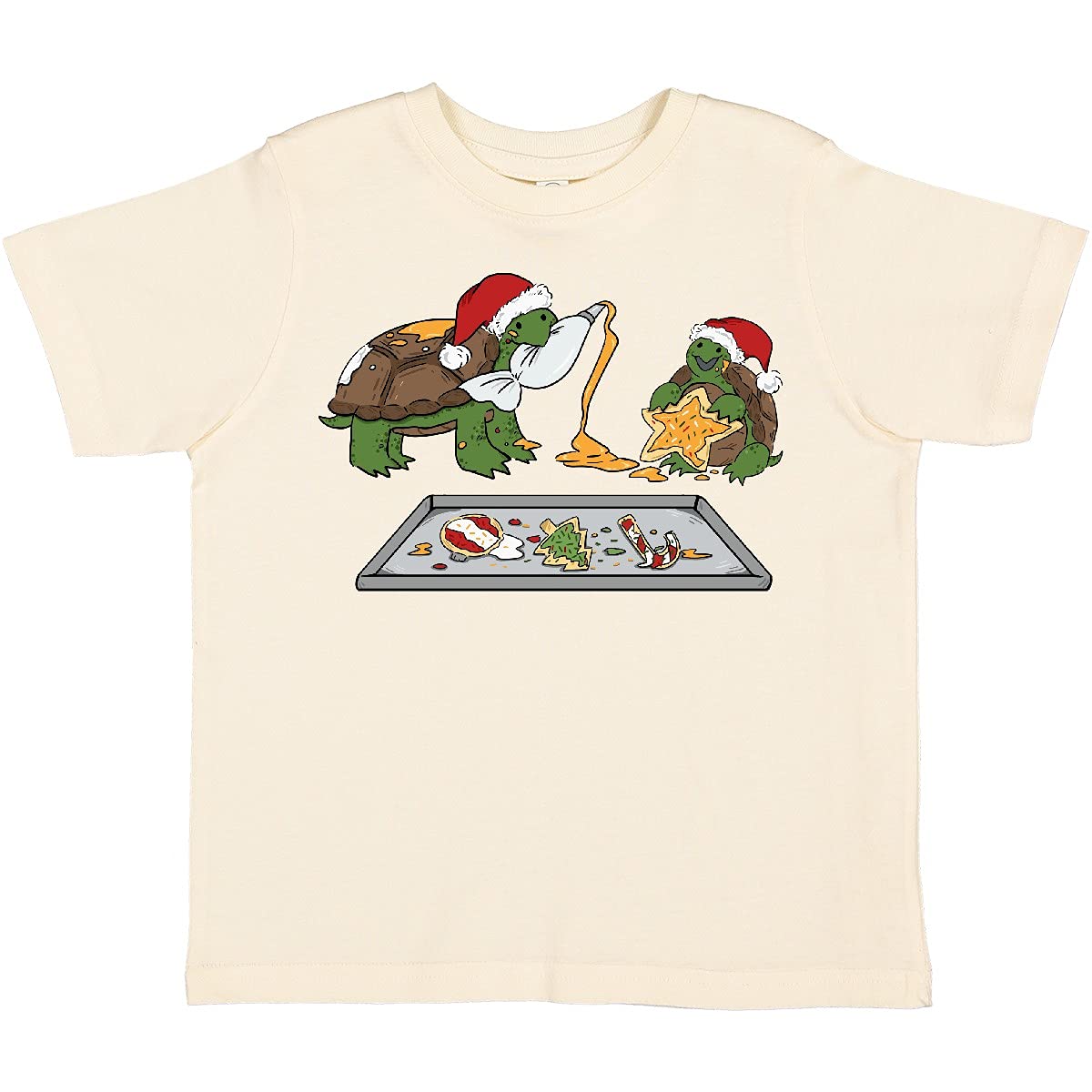 Inktastic Cute Turtles Baking Christmas Cookies Toddler T-Shirt - Soft Cotton Kids Tee for Holiday Baking & Christmas Family Gatherings