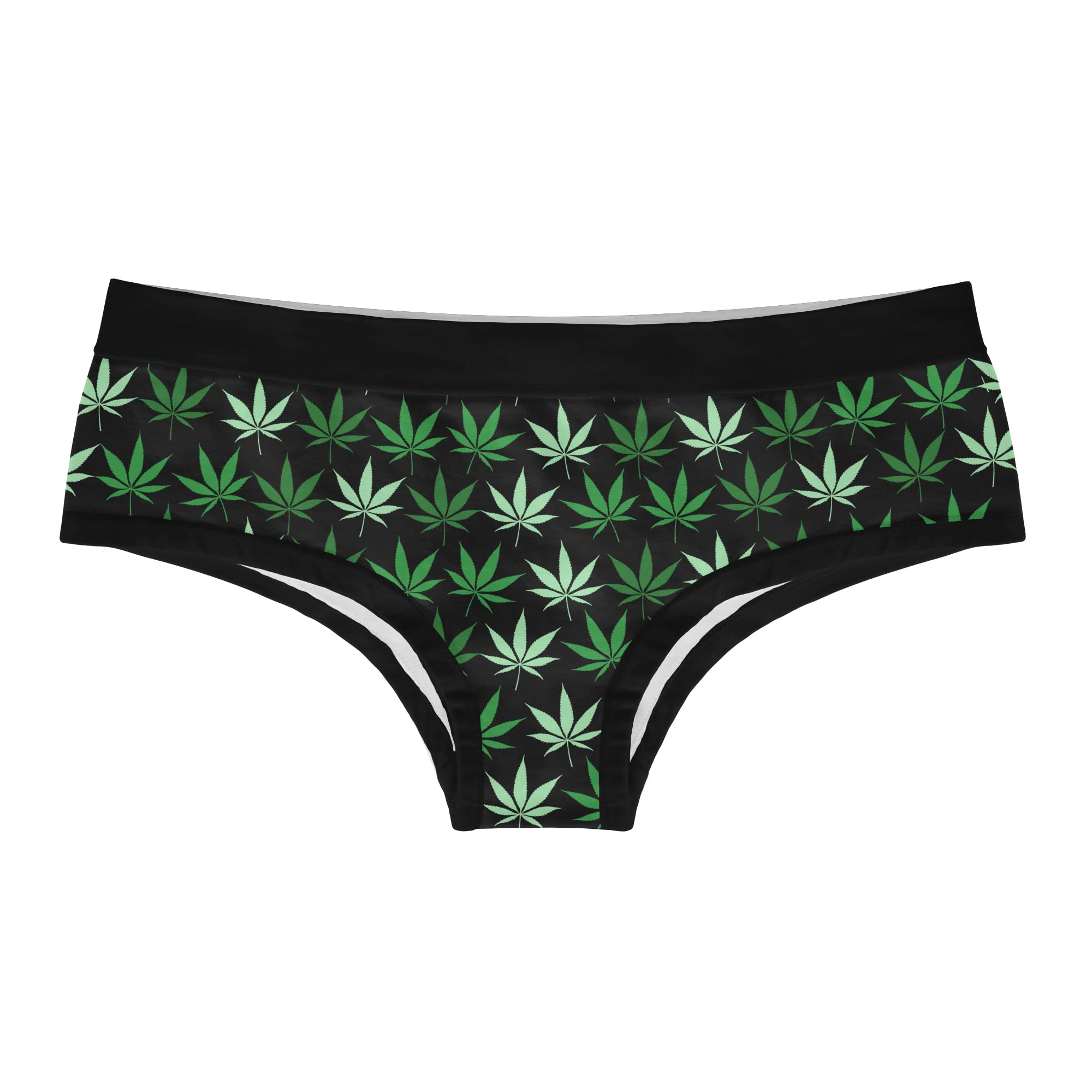 Funny 420 Weed Graphic Women's Underwear - Crazy Dog T-Shits Pot Leaf Bikini Briefs | Cute Cannabis Themed Panties for Stoner Girls, Festival Wear & 420 Celebrations