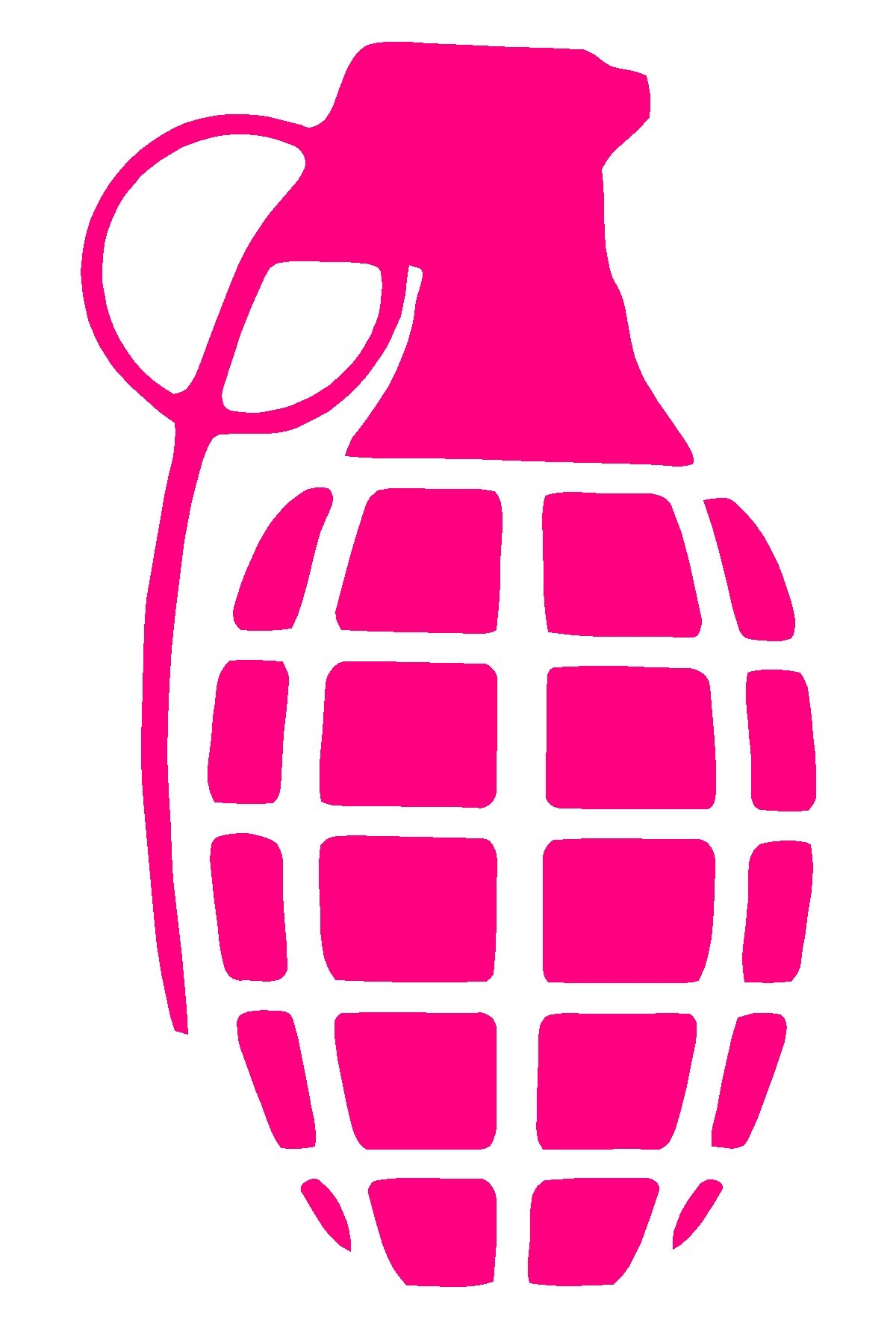Hot Pink Grenade Sticker Decal - Waterproof Vinyl Decal for Laptops, Cars, Helmets & DIY Projects - Fun Decorative Sticker for Teens & Adults