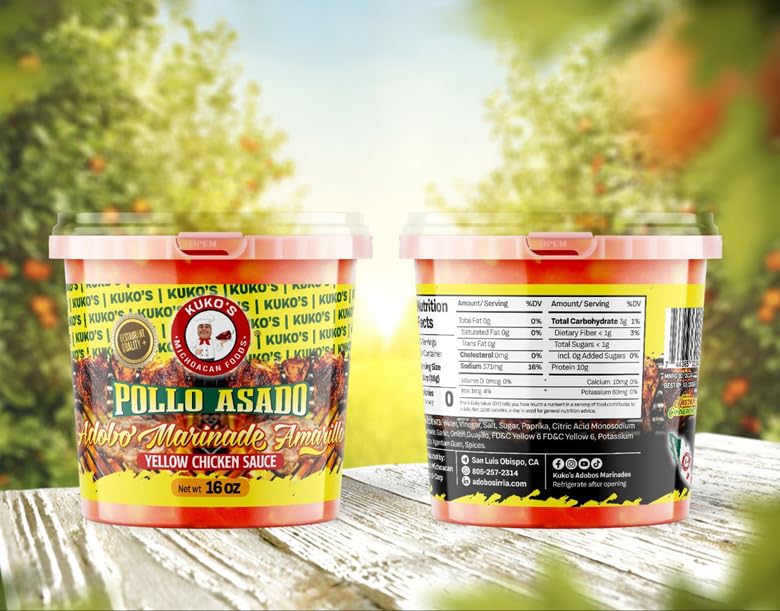 Authentic Pollo Asado Chicken Adobo Marinade - Yellow Amarillo Seasoning - 16oz Bottle - Perfect for Grilling, Roasting & Latin American Cuisine