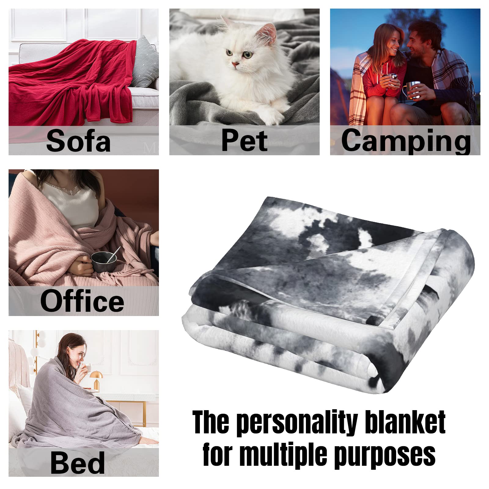 Custom Pet Blanket - Personalized Flannel Blanket for Couch & Bed (60x80 Inches) - Funny Gifts for Christmas, Halloween, Valentines, Birthday - Cozy Home Decor for Pet Lovers, Family & Friends