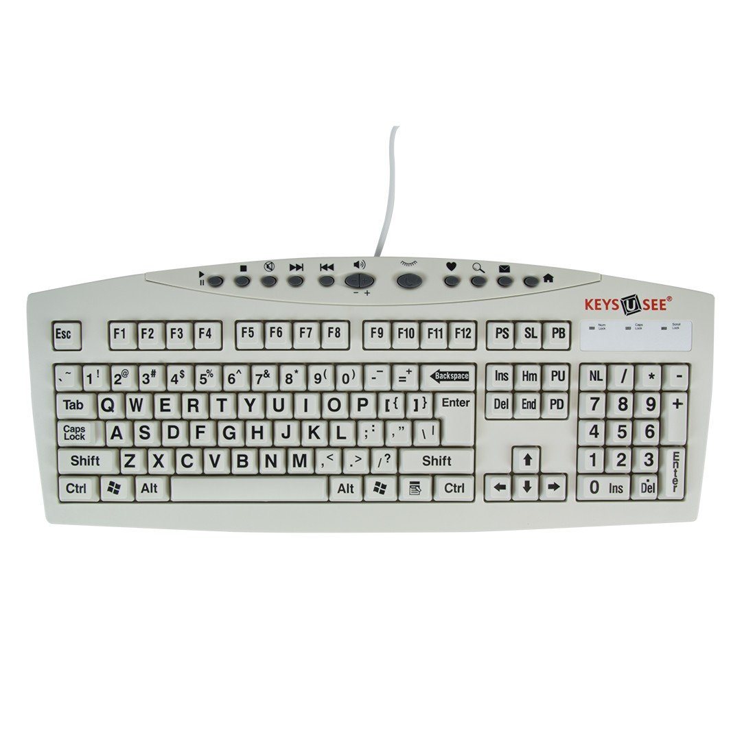 Keys U See Backlit Gaming Keyboard - Mechanical RGB LED Wired USB Keyboard for PC, Mac, Laptop - Perfect for Gaming, Typing & Office Work