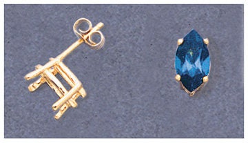 Premium 14K Gold or Sterling Silver Marquise Earring Settings (Set of 2) - 5x2.5mm & 12x6mm - Handcrafted in USA - Perfect for Jewelry Making, DIY Projects & Gift Giving