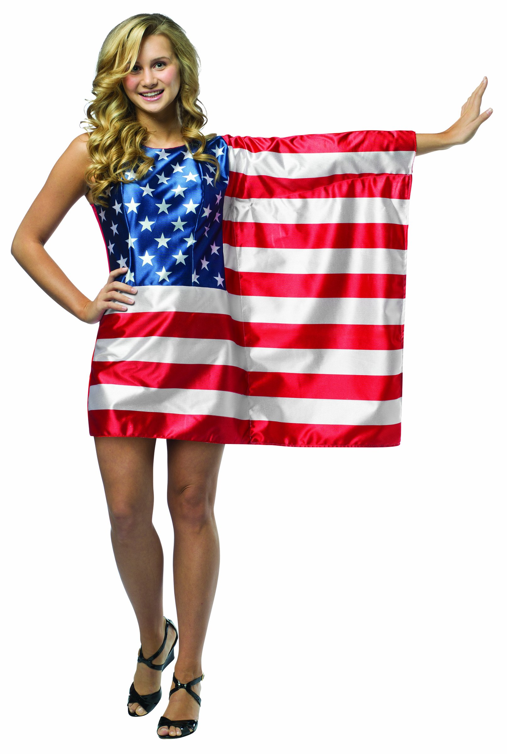 Rasta Imposta American Flag Dress - Patriotic Costume for Women, 4th of July, Independence Day & USA Themed Parties - Perfect for Halloween, Cosplay & National Celebrations