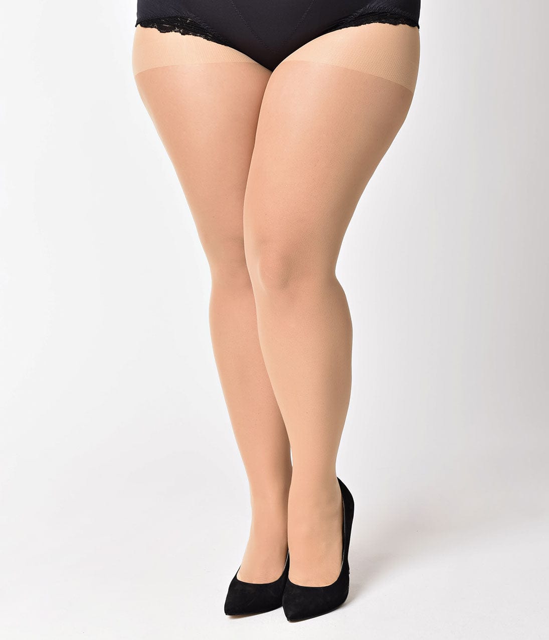 Leg Avenue Plus Size Nude Sheer Backseam Pantyhose - Comfortable Tights for Women, Office Wear & Formal Occasions