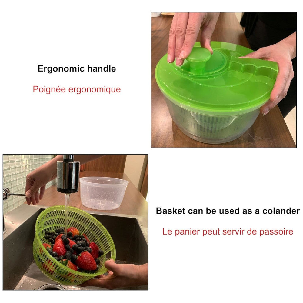 STARFRIT 092913 4L Large Capacity Salad Spinner - Perfect for Washing, Drying Lettuce, Vegetables & Fruits - Ideal for Kitchen, Restaurants & Healthy Meal Prep