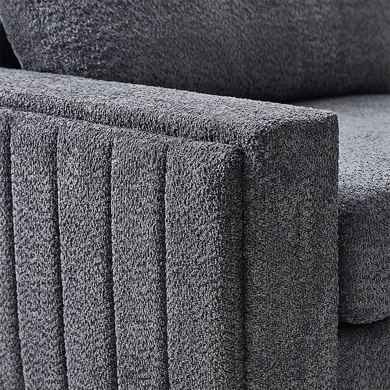 Aeris Modern Curved Sectional Sofa Set - L-Shaped Couch with Ottoman for Living Room, Lounge & Entertainment Spaces | Contemporary Fabric Upholstery, Comfortable Seating for Family & Guests