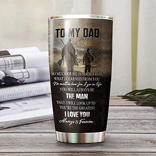Personalized Deer Hunting Tumbler - Custom Engraved Gift for Dad from Son | Father & Son Hunting Partners | Birthday, Thanksgiving Present | Great for Outdoor Adventures & Camping Trips