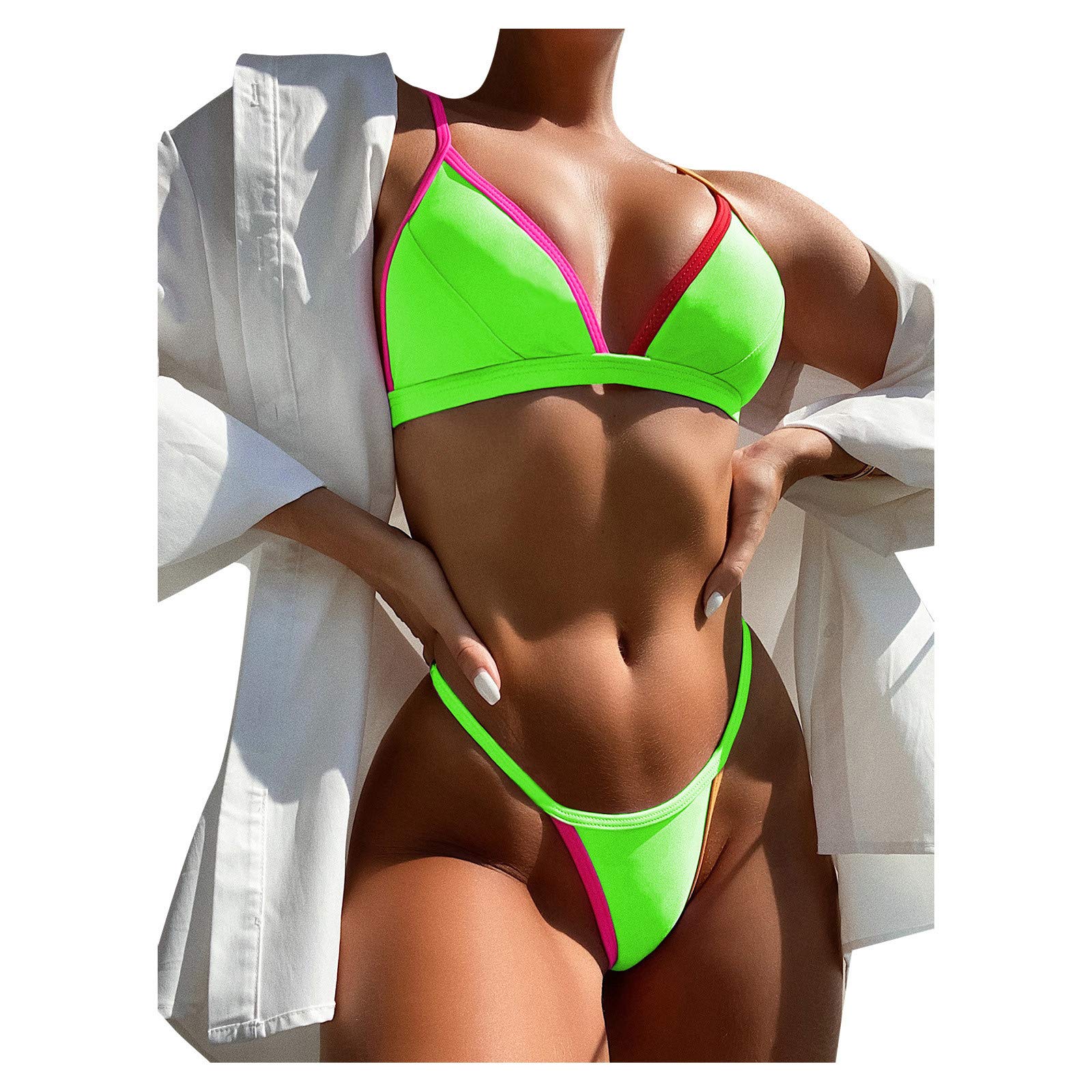Toddler Girl Bikini Set - Lace-up Chain Print Swimwear for Beach & Pool