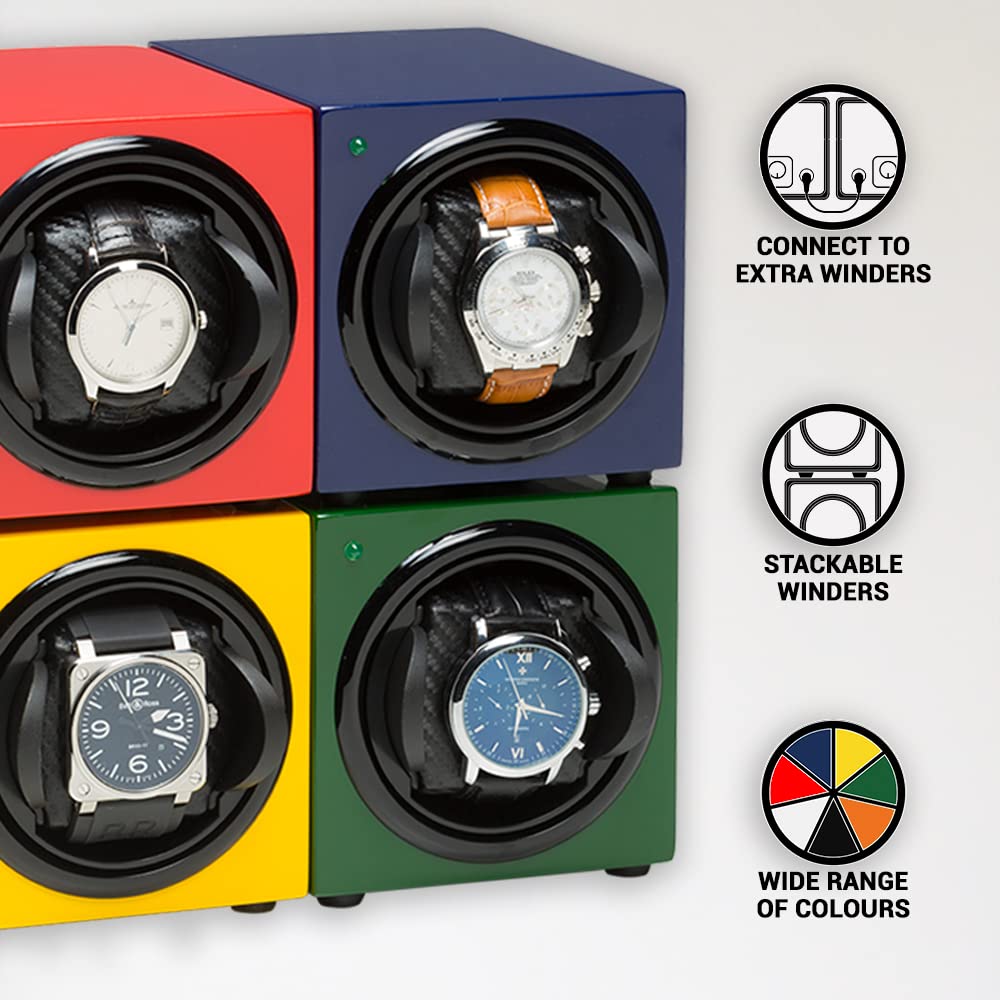 Premium Single Automatic Watch Winder with Silent Japanese Motor - Adjustable TPD 650-1950 for Luxury Watches | AC/Battery Powered | Perfect for Rolex, Omega & Swiss Timepieces | Home Office & Travel Storage Solution