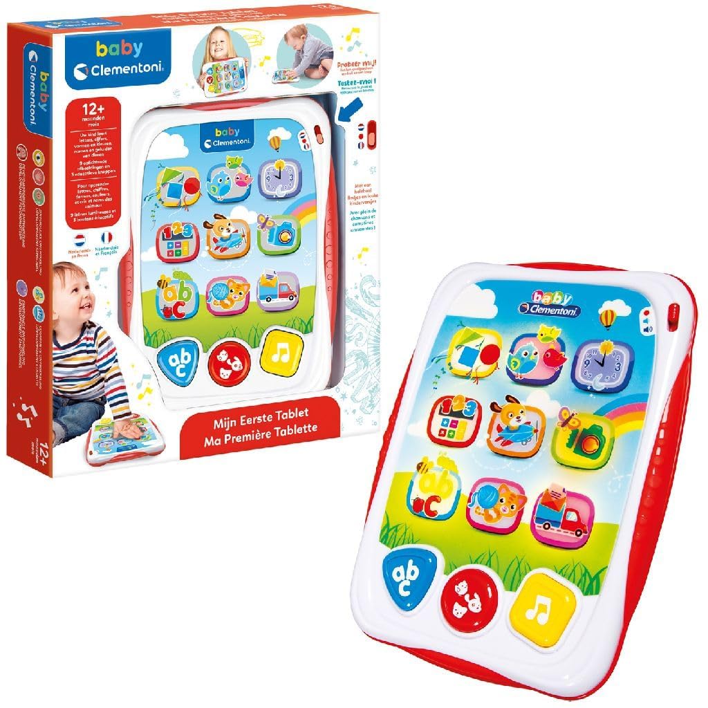 Clementoni 0609006 My First Tablet - Educational Kids Learning Tablet Toy for Toddlers & Preschoolers - Perfect for Early Learning, ABCs, Numbers & Interactive Play at Home or School