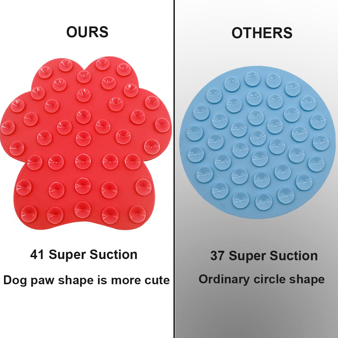 Dog Lick Pad with Strong Suction - Slow Feeder Mat for Peanut Butter, Bathing & Grooming | Pet Training Aid & Anxiety Relief for Dogs | Non-Slip Dog Washing Distraction Tool (Red) - Perfect for Bath Time, Mealtime & Stress Relief