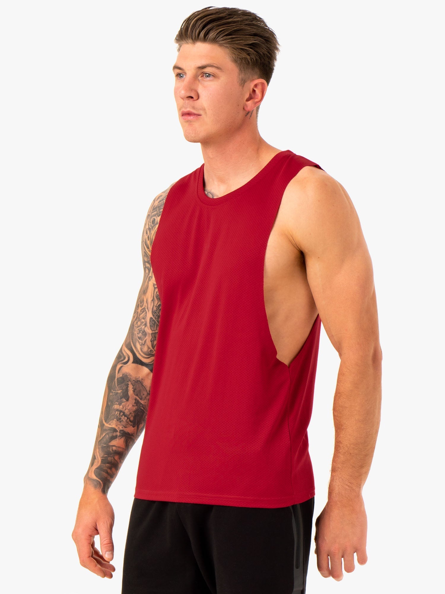 Enhance Baller Tank Top for Women - Burgundy Red Workout Shirt for Yoga, Gym & Casual Wear