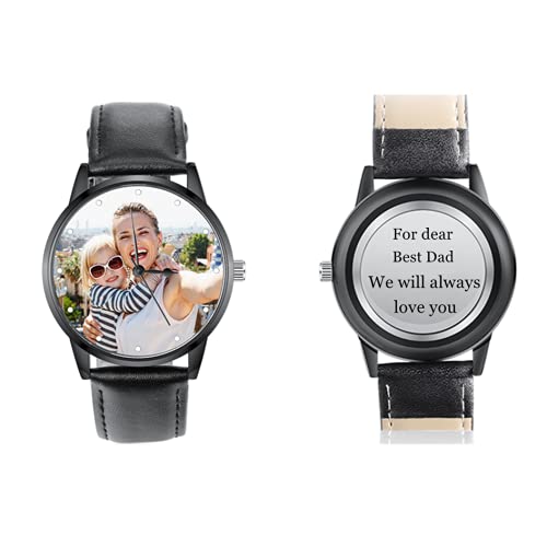 Custom Engraved Photo Watches for Men & Women - Personalized Unisex Wristwatch Gift for BFF, Lover, Mom, Dad - Perfect for Anniversaries, Birthdays & Special Occasions