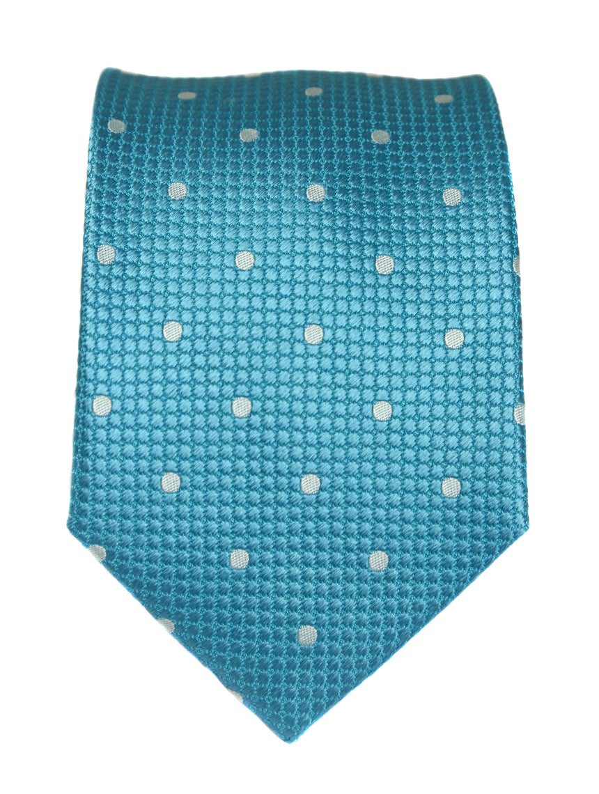 DÉCLIC Classic Spot Tie - Aqua & White Striped Bow Tie for Men | Perfect for Weddings, Parties & Formal Events