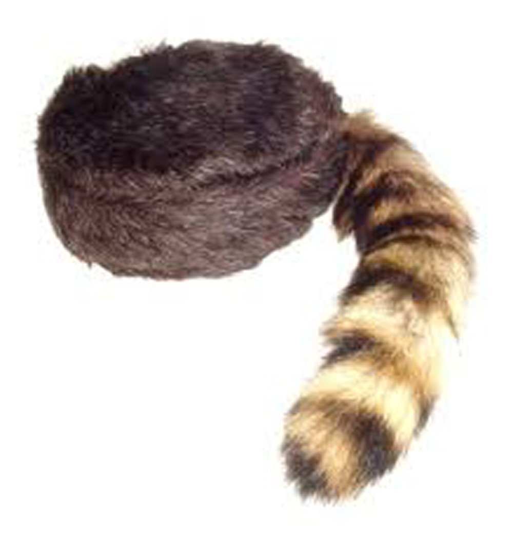 Raccoon Tail Hat - Coonskin Cap for Adults & Kids - Adjustable Small Size - Vintage Style Fur Trapper Hat for Hunting, Cosplay, and Outdoor Adventures
