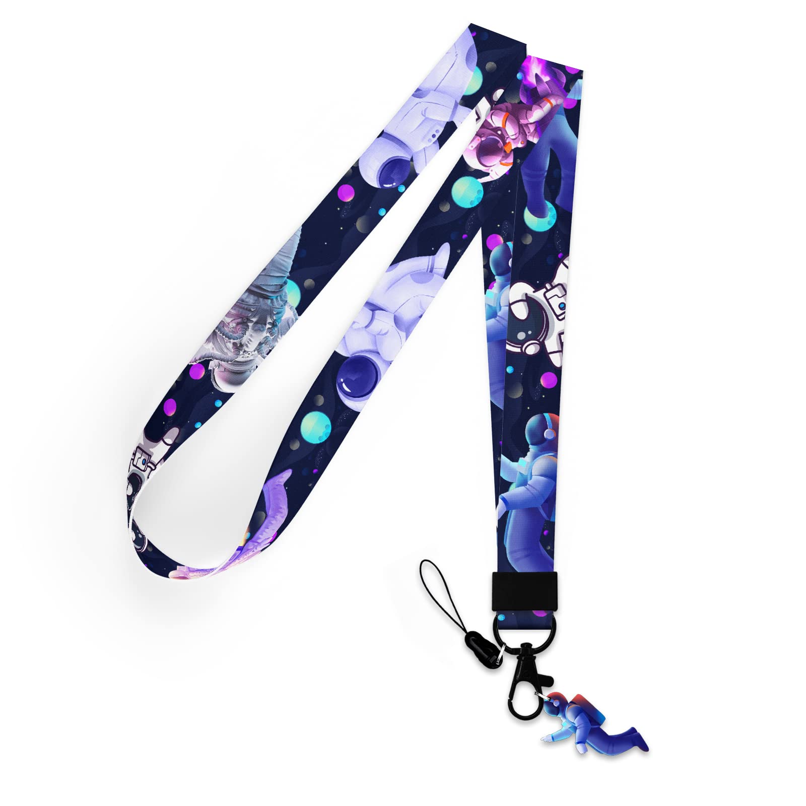 Galaxy Lanyards for ID Badges & Keys - Astronaut Design for Work & School