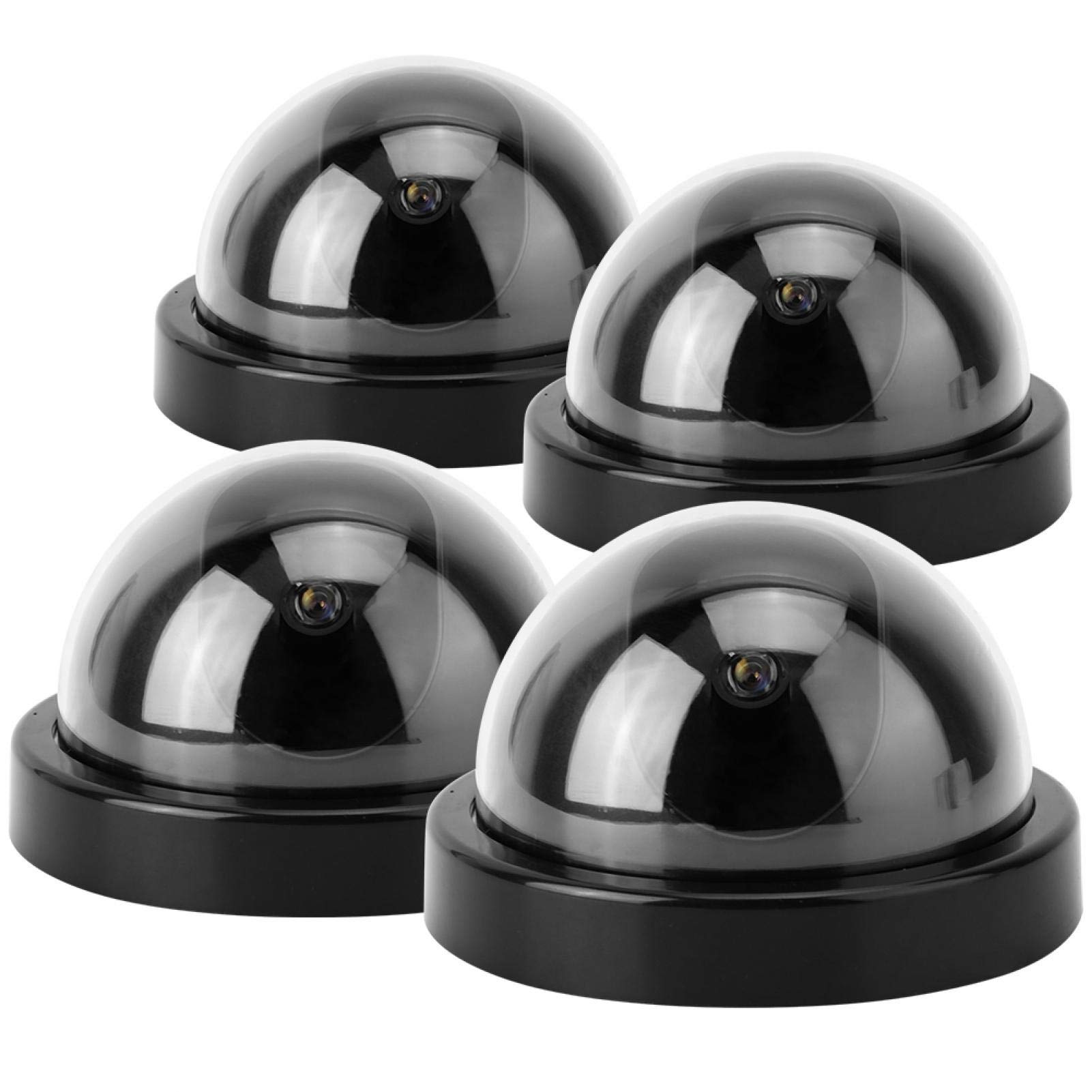 4-Pack Black ABS Dummy Dome Security Cameras - Fake Surveillance Camera for Supermarkets, Hotels & Home Security | Deter Crime & Enhance Safety