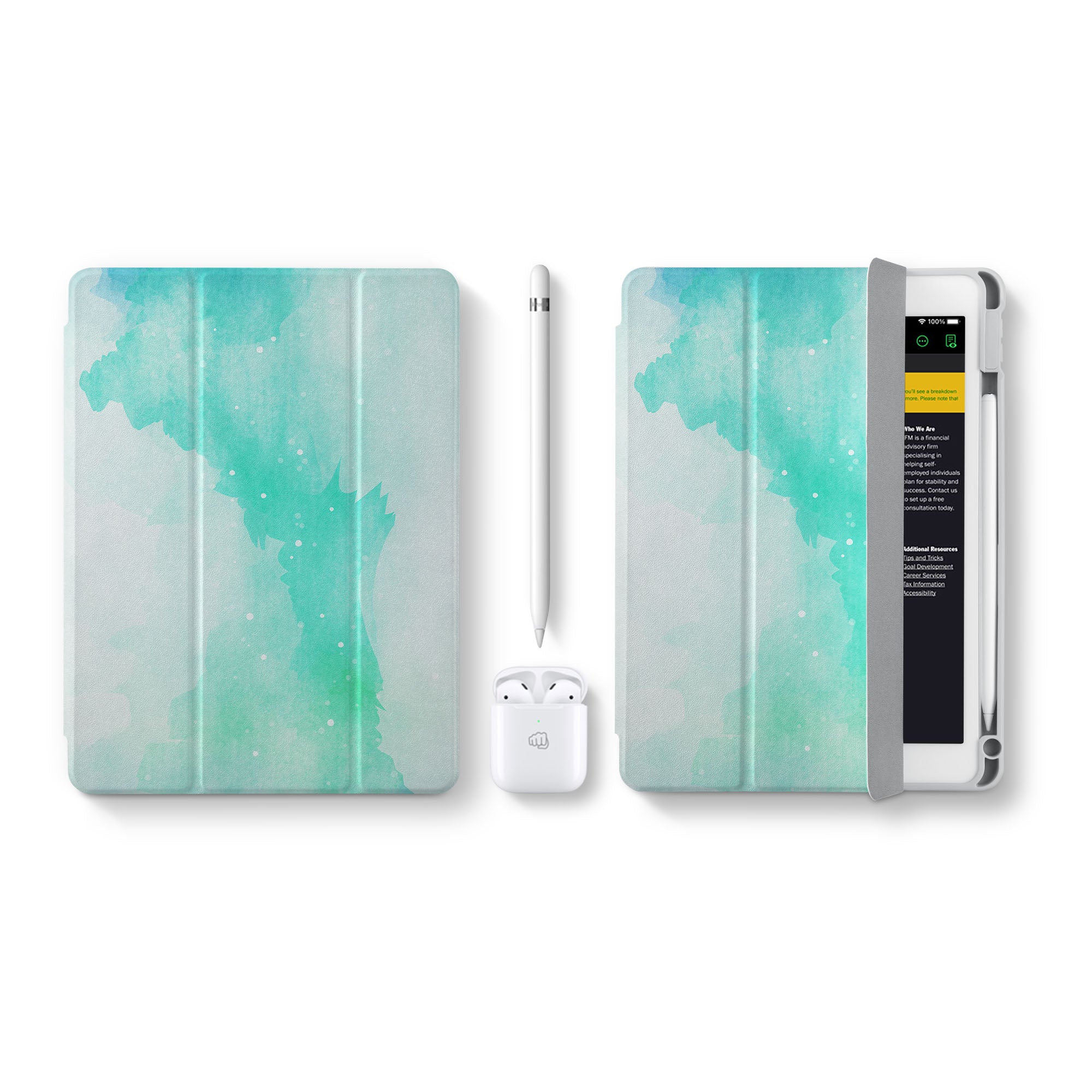 iPad 360 Elite Case with Abstract Watercolor Splash Design - Protective Cover for iPad Air/Pro, Shockproof & Lightweight - Perfect for Work, Travel, and Everyday Use