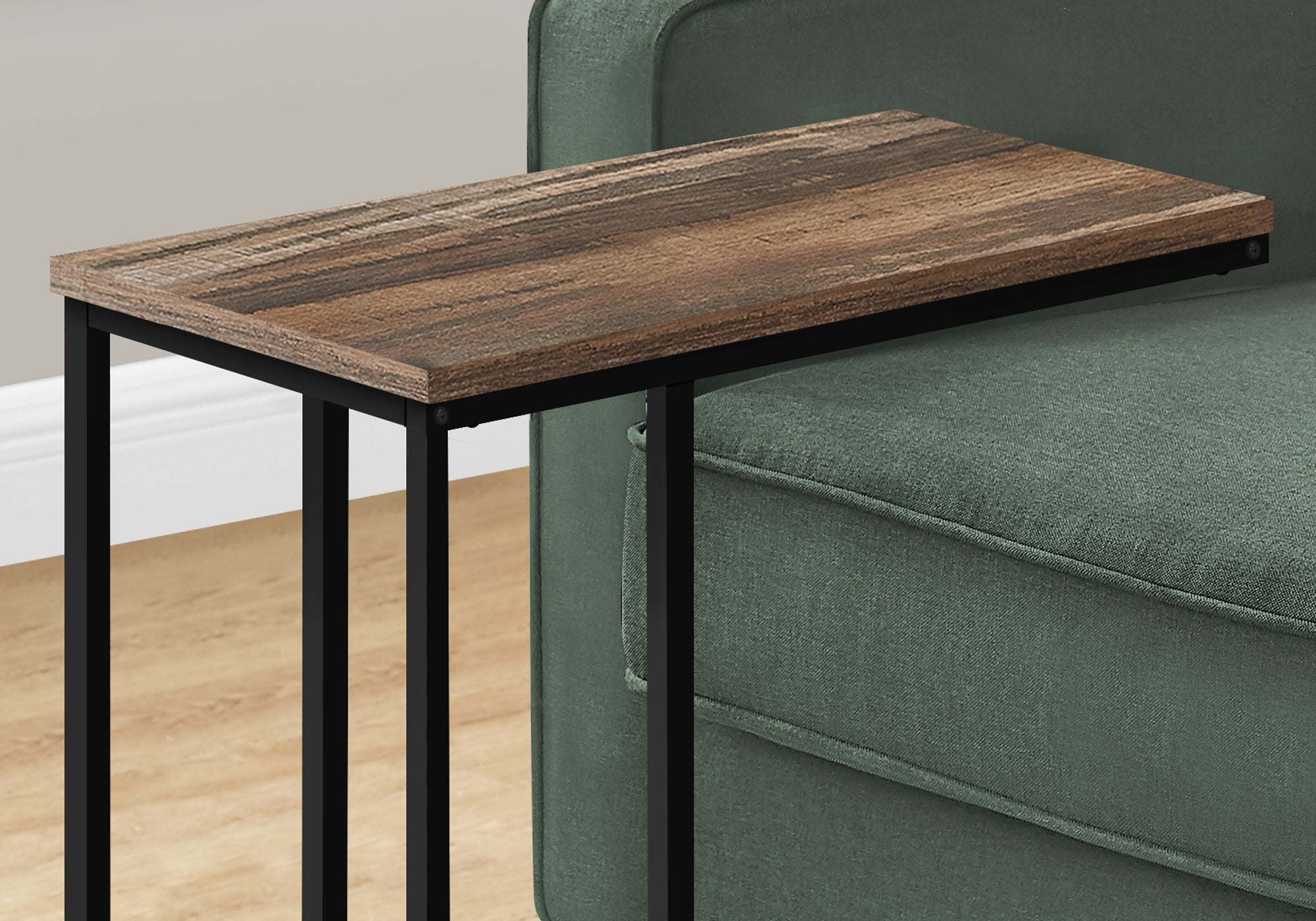 Reclaimed Wood Accent Table - 25 Inch Height, Brown Finish with Black Metal Base - Perfect for Living Room, Bedroom or Entryway Decor