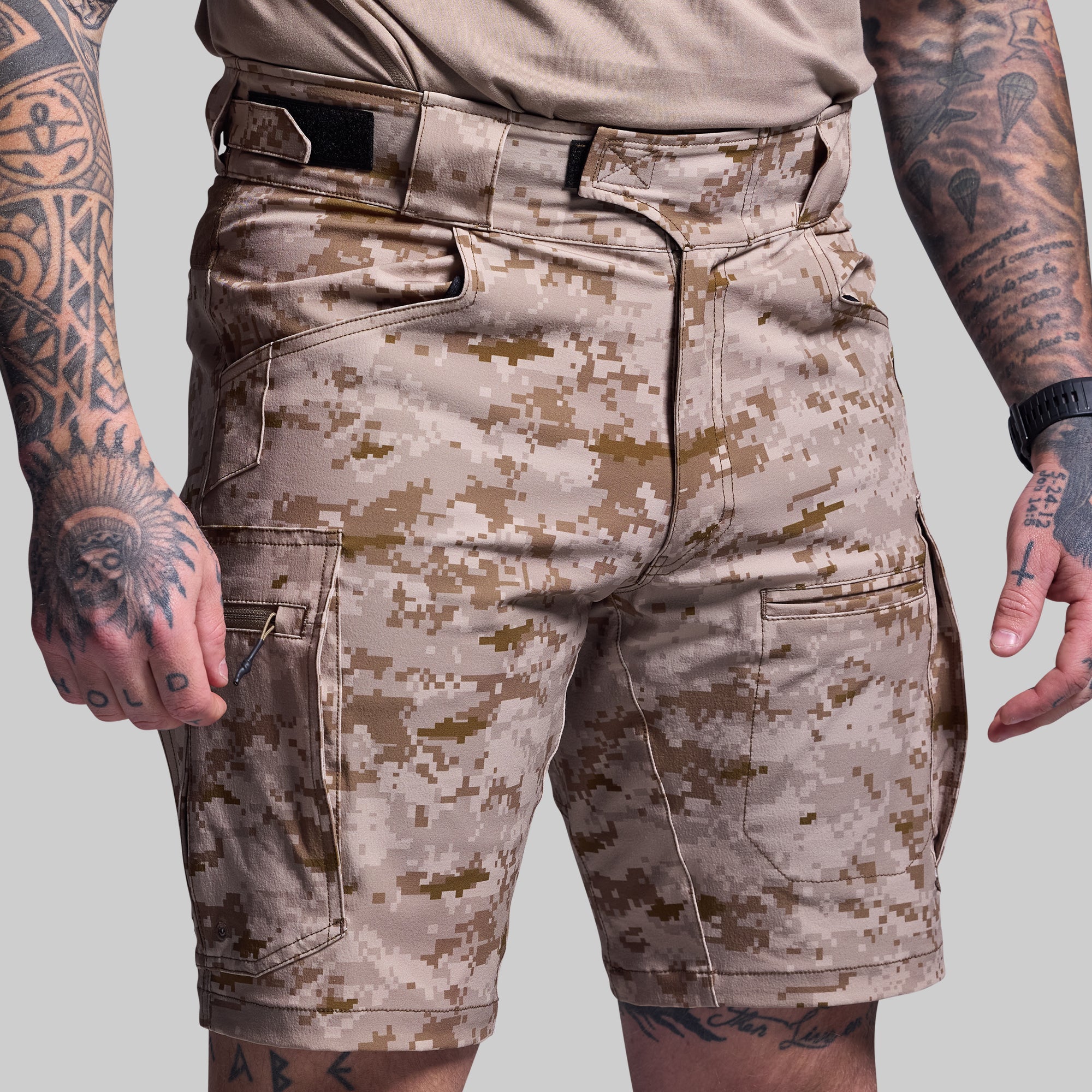 Scout Short (Desert Digital Camo) - Lightweight Tactical Hiking Shorts for Men - Perfect for Outdoor Adventures, Camping & Military Training