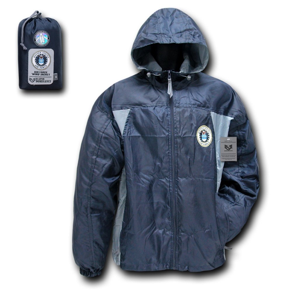 Rapiddominance Air Force 2 Tone Windbreaker Jacket - Lightweight Men's & Women's Running Hoodie for Outdoor Sports & Casual Wear
