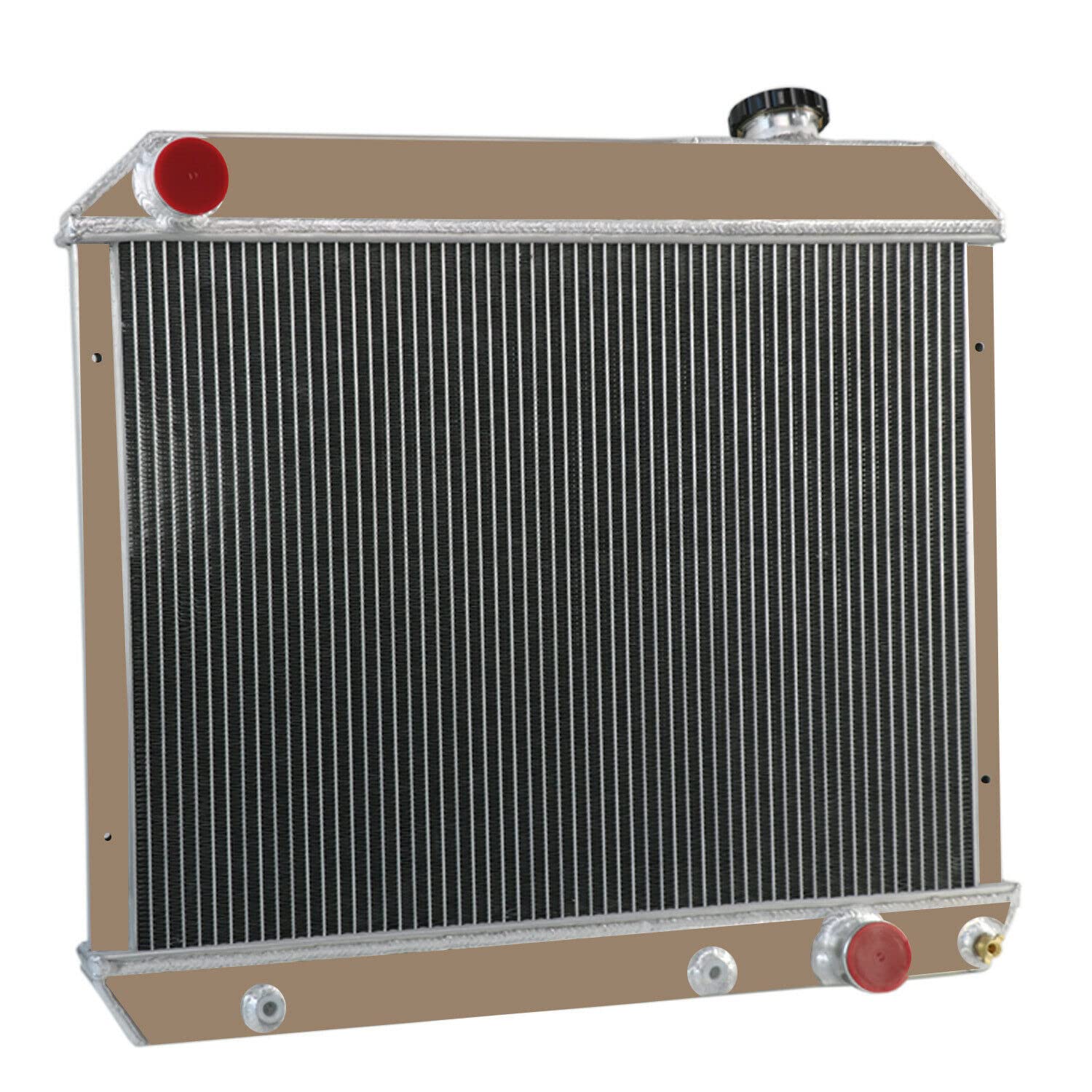ALLOYWORKS 3-Row Core Aluminum Radiator Fan Shroud Kit for 1961-1966 Pontiac/Chevrolet Truck Pickup with I6/V8 Engine - Heavy-Duty Cooling Solution for Classic Car Restoration & Off-Road Performance