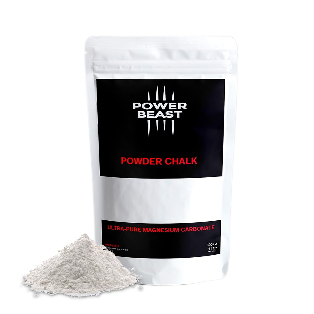 Power Beast Magnesium Carbonate Gym Chalk 300g (10.58oz) - Premium Workout Chalk for Weightlifting, Rock Climbing, Gymnastics & Bouldering | Improves Grip Strength | Ideal for Gym, Climbing & Billiards | Sweat-Absorbing Sports Chalk Powder