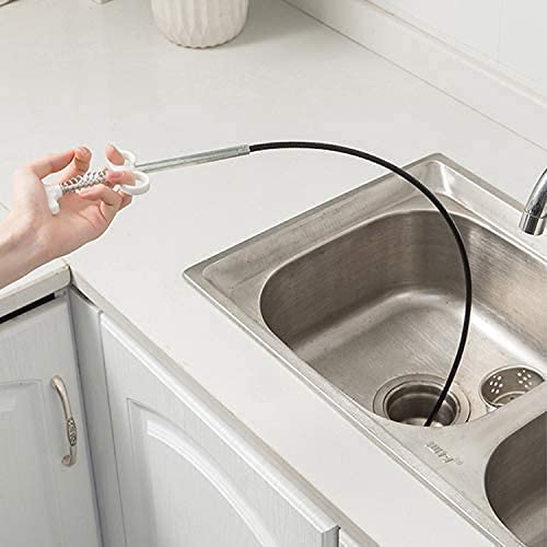 Ronest Stainless Steel Hair Catcher Drain Cleaner - Flexible Wire Spring Sink Cleaning Stick for Bathroom & Kitchen Clog Removal | Perfect for Showers, Sinks, and Tub Drains