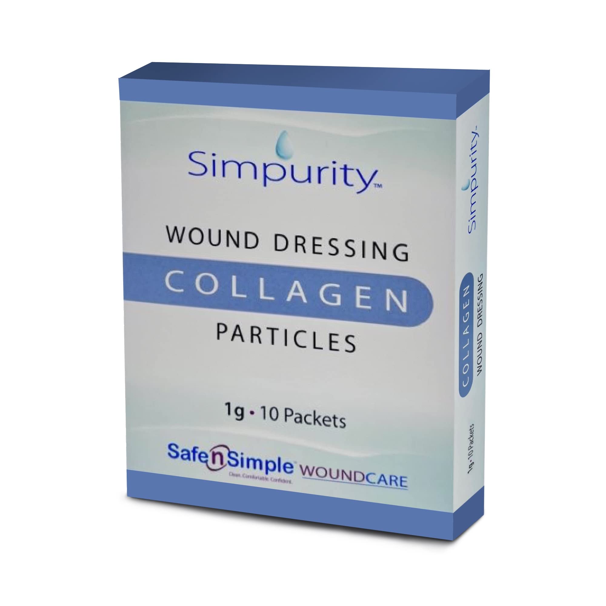 Simpurity Collagen Dressing Powder for Wounds - 1 Gram (10 Pack) | Medical-Grade Collagen Wound Care | Fast Healing for Cuts, Burns & Surgical Wounds | First Aid & Post-Surgery Recovery Essential