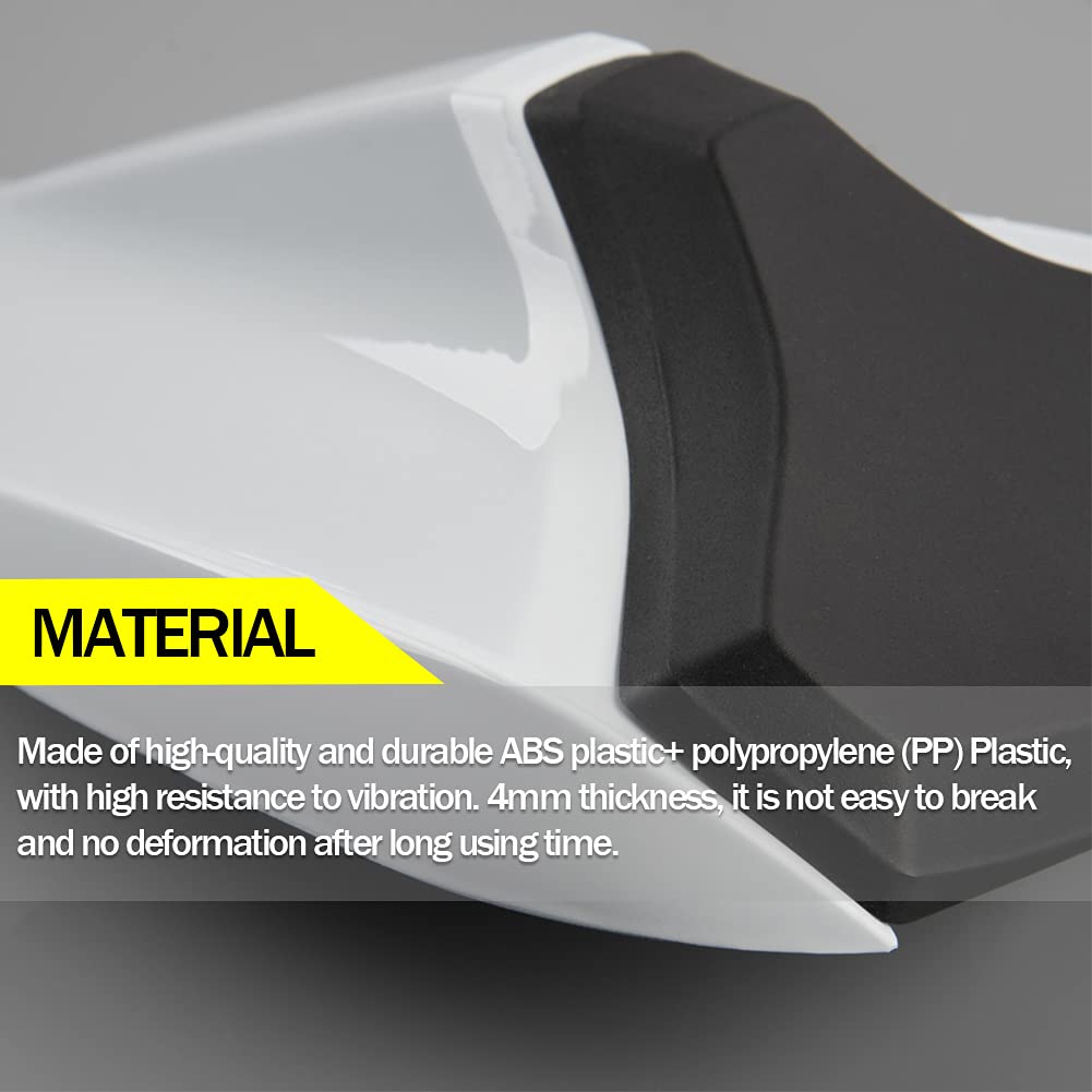 ABS Motorcycle Rear Seat Cowl Cover for Suzuki GSX-S750 (2017-2023) - Durable Pillion Hump Fairing Tail Section in White - Perfect for Solo Riding & Custom Bike Styling