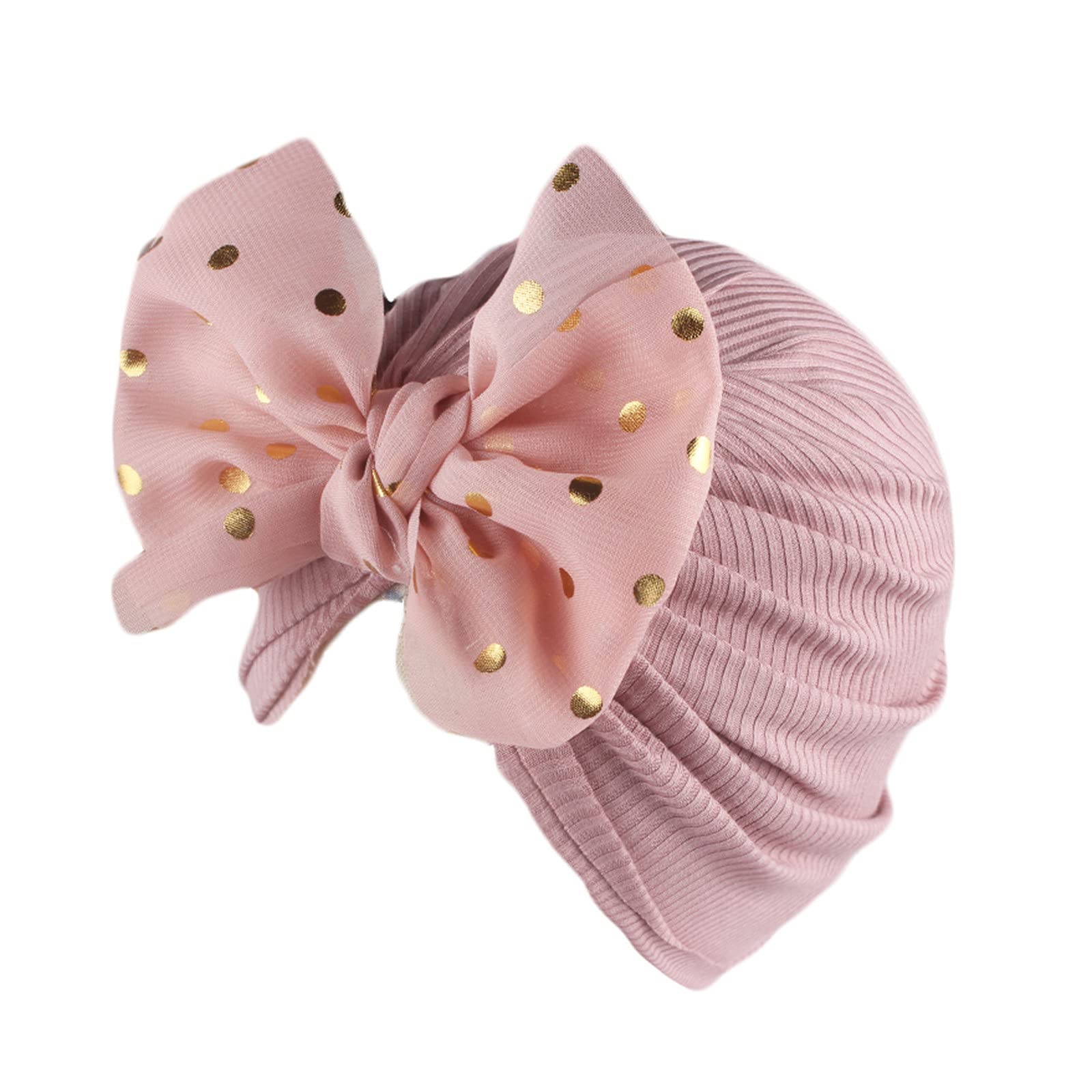 Solid Cap Beanie Bowknot Headband - Floral Baby Hat for Newborns & Infants | Soft Knit Headwear for Winter & Photo Shoots