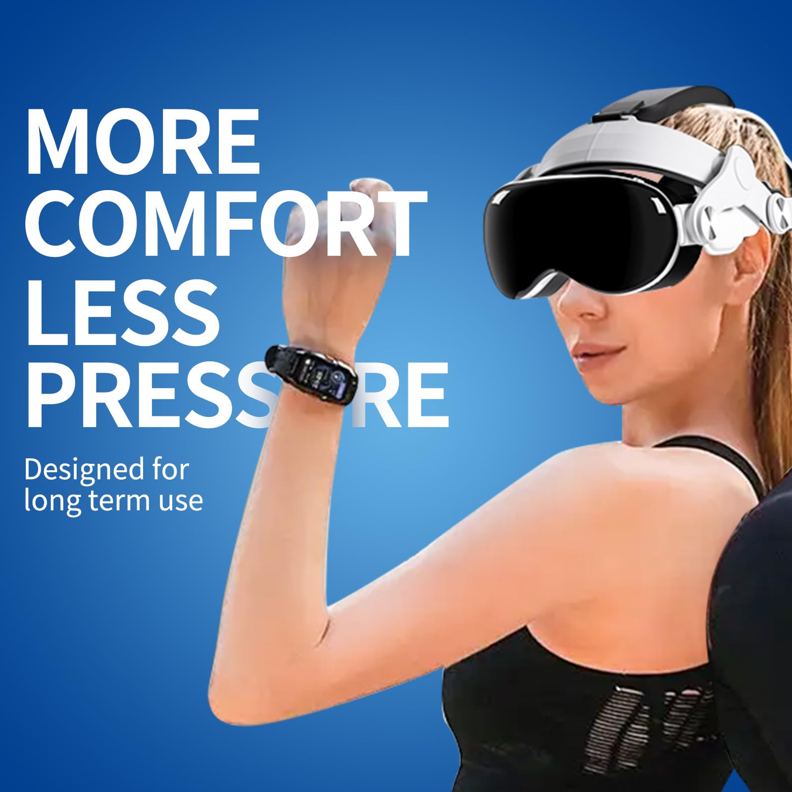 G-STORY Adjustable Comfort Head Strap for Apple Vision Pro VR Headset - Soft Cushion Lightweight Replacement Strap Reduces Facial Pressure | Perfect for Gaming, Movies & Virtual Reality Experiences
