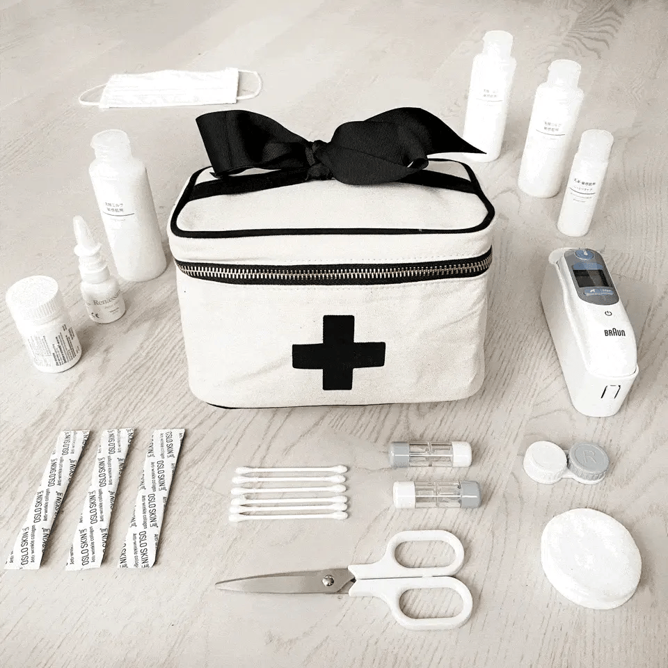 Portable Medicine and First Aid Storage Box with Cream - Perfect for Home, Travel, and Emergency Preparedness