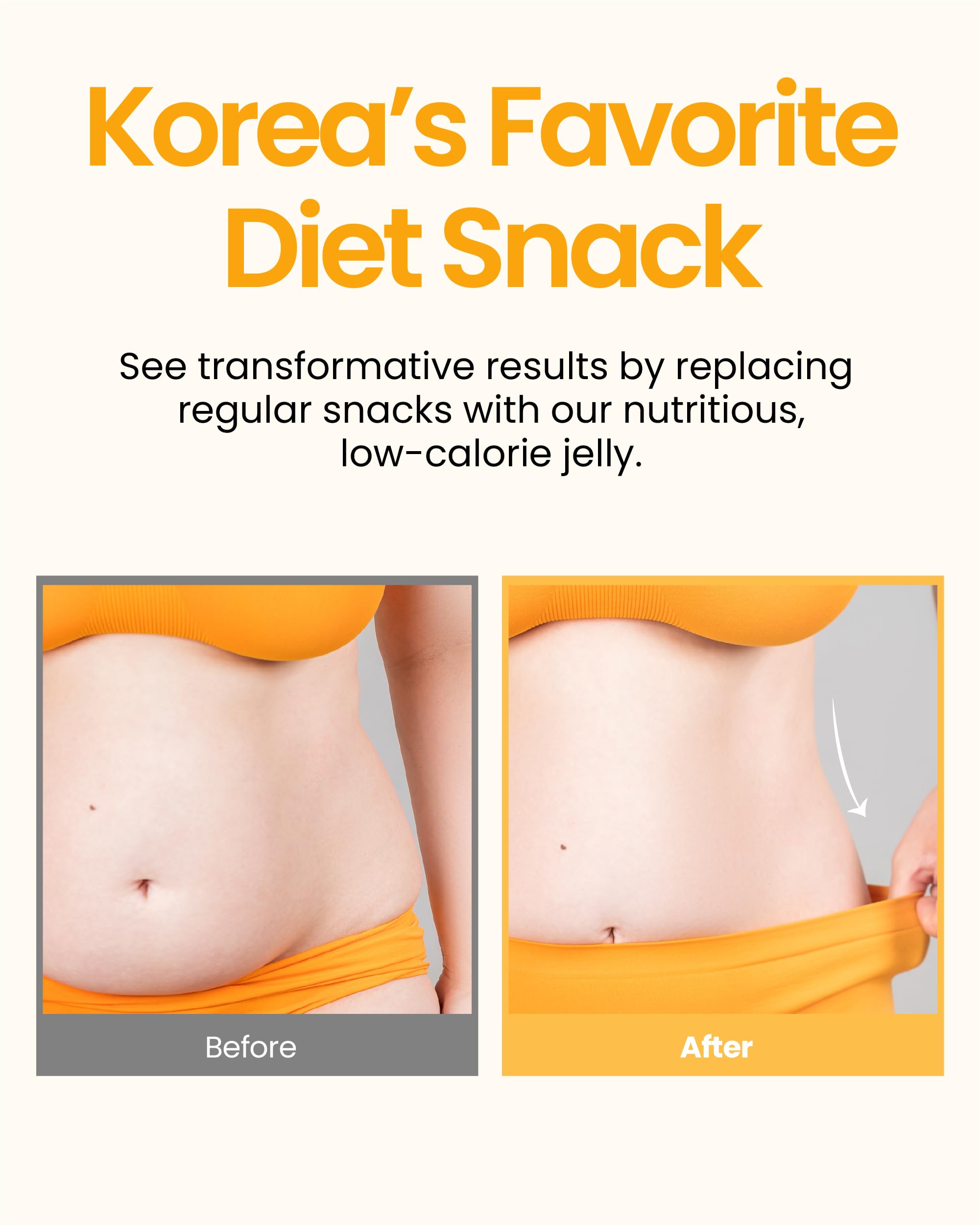 Healthy Konjac Jelly Pouches - Mango, Sugar-Free, Low Calorie Snack for Weight Loss & Fitness