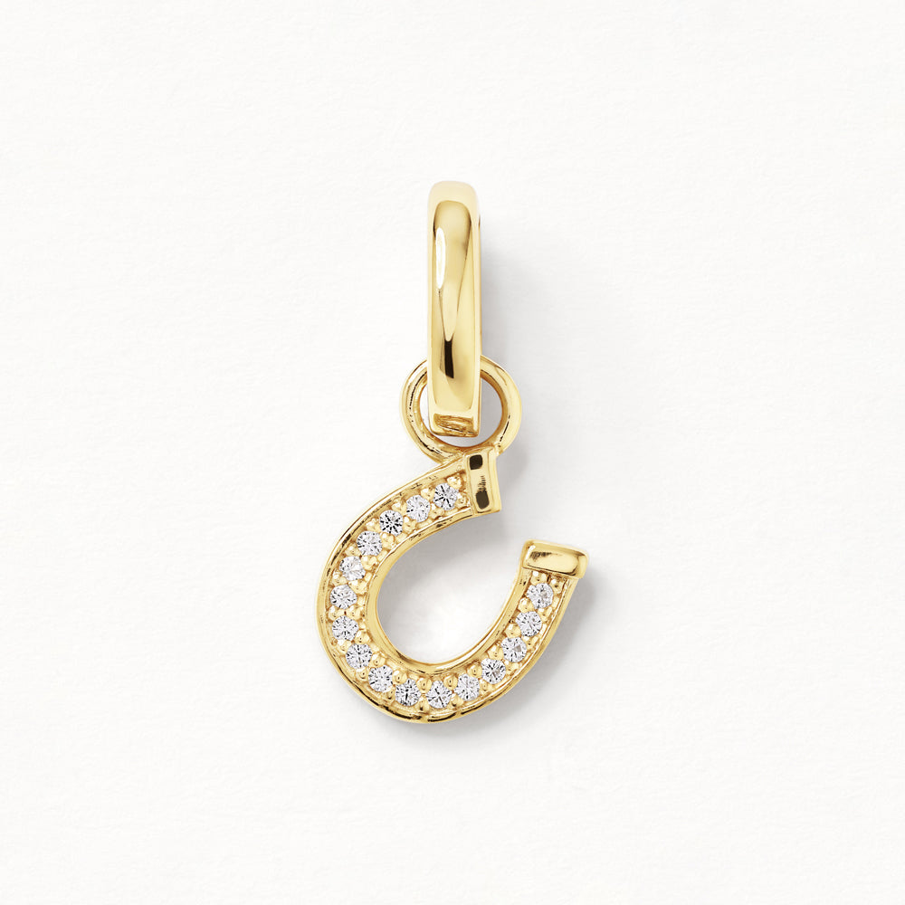 Gold Horseshoe Charm Pendant for Good Luck & Protection - Perfect for Necklaces, Bracelets & Gifts