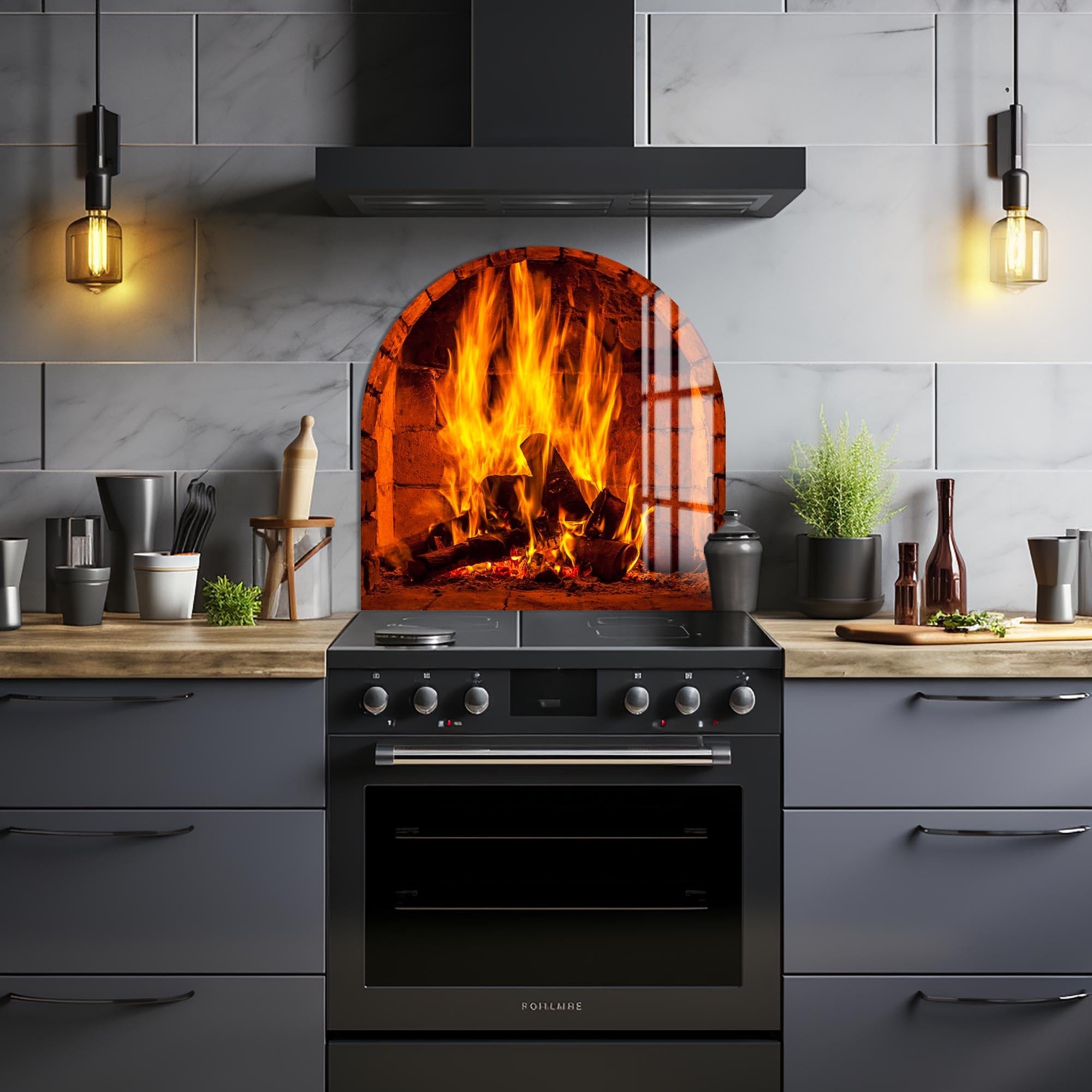 Fireplace Glass Splashback - Heat Resistant & Stylish Backsplash Panel for Modern Homes - Perfect for Kitchens, Living Rooms & Fireplace Surrounds