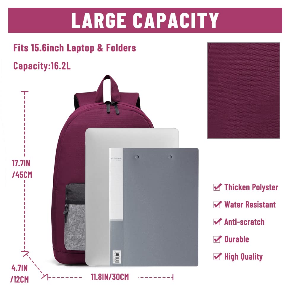 VASCHY Waterproof Backpack for Men & Women - School, Work & Travel